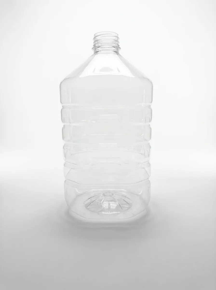 Clear PET wide-body water gallon without cap